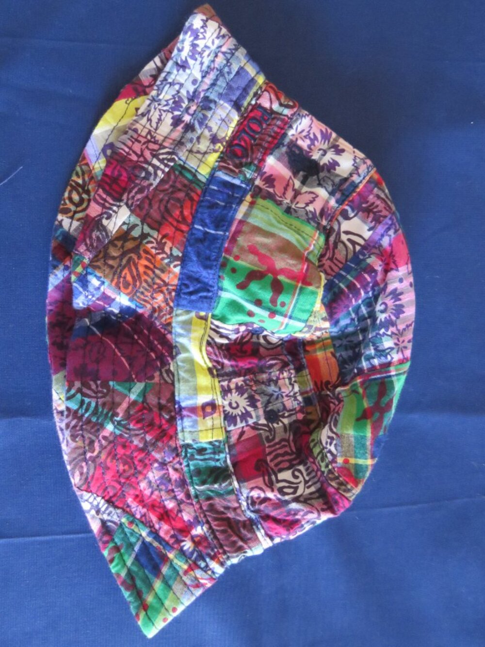 Polo Ralph Lauren Patchwork Bucket Hat S/M 58cm 100% Cotton Multicolor NWT - Picture 4 of 10